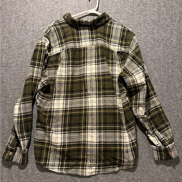 Brahma flannel shirt mens Large green white plaid button up cotton heavy work - Picture 3 of 8